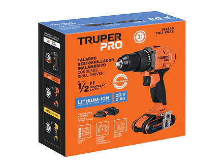 Taladro Percutor Inalámbrico Truper 103249, 1/2