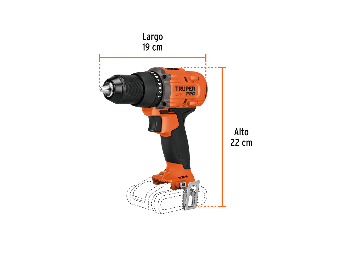 Taladro Percutor Inalámbrico Truper 103250, 1/2