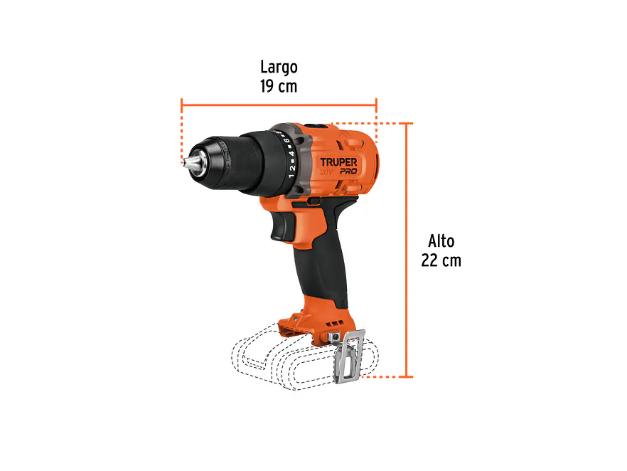 Taladro Percutor Inalámbrico Truper 103250, 1/2