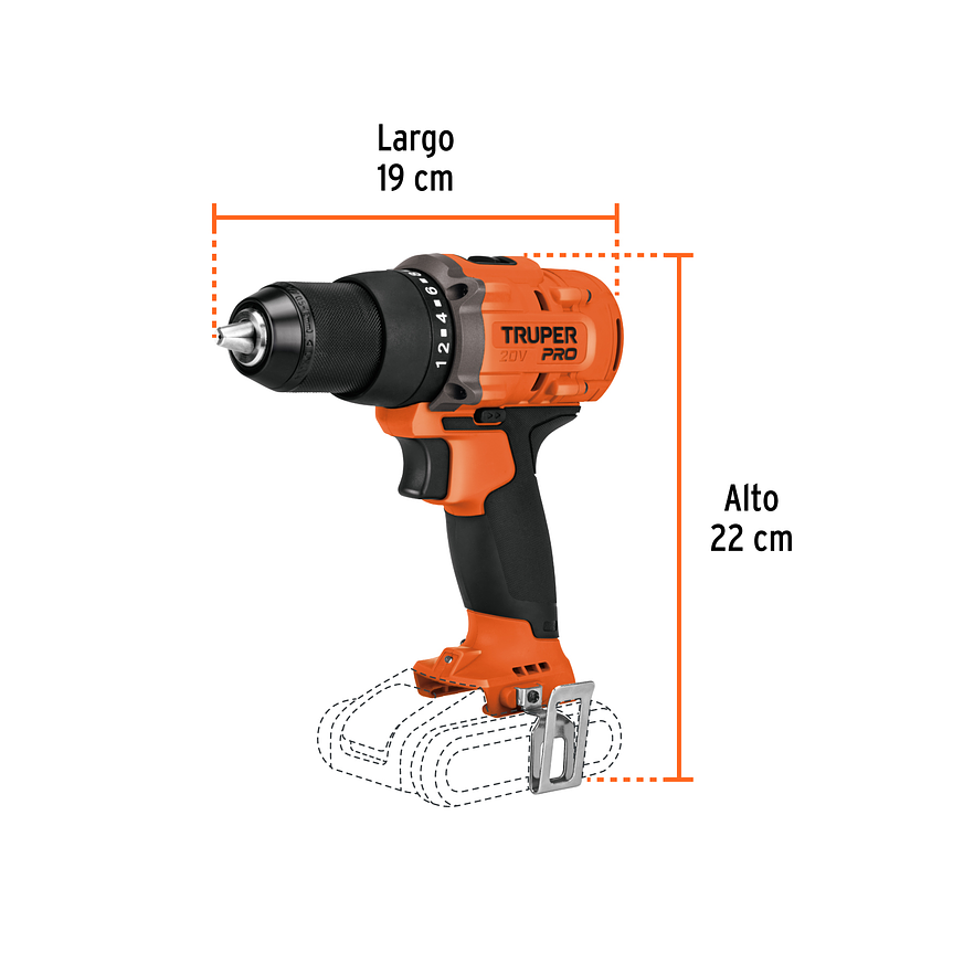 Taladro Percutor Inalámbrico Truper 103250, 1/2