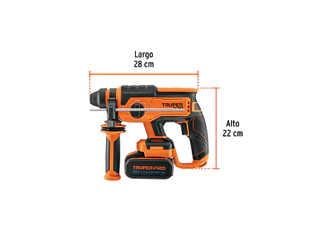Taladro Percutor Rotomartillo Truper 103263, SDS Plus Inalámbrico 20V 2 J Motor Brushless,1 Batería 4Ah - Foto 3 | aztools.co