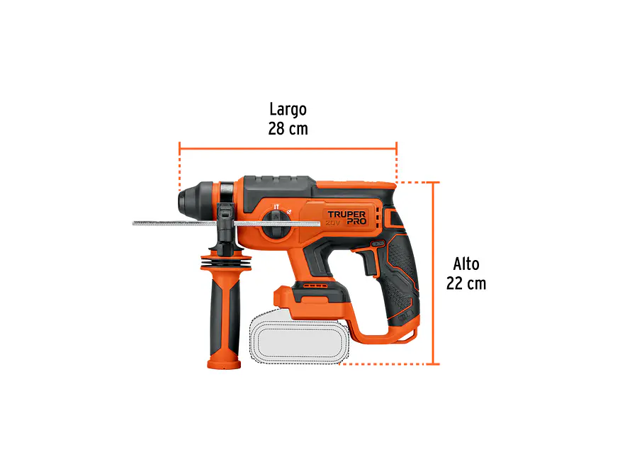 Taladro Rotomartillo Percutor Truper 103264, SDS Plus Inalámbrico 20V 2 J Motor Brushless, Sin Accesorios - Foto 3 | aztools.co