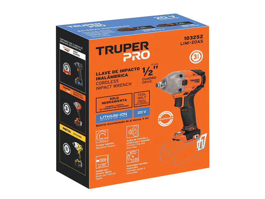Llave de impacto Truper 103252, 1/2