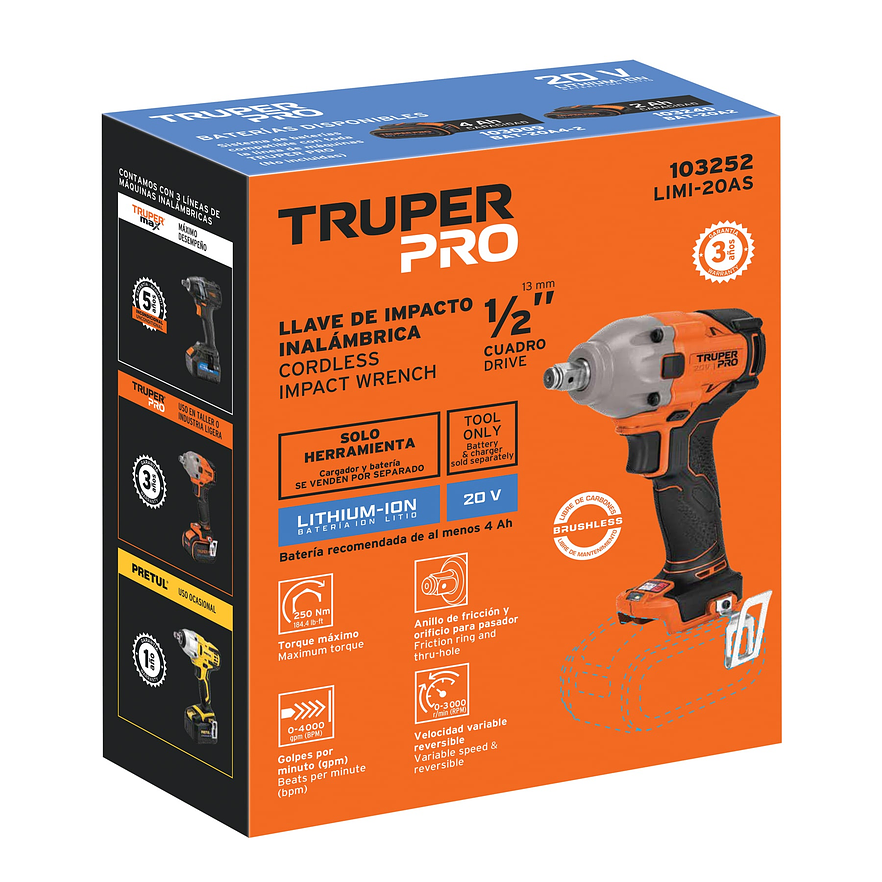 Llave de impacto Truper 103252, 1/2