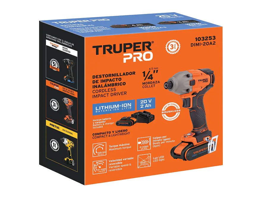 Destornillador de Impacto Truper 103253, 1/4