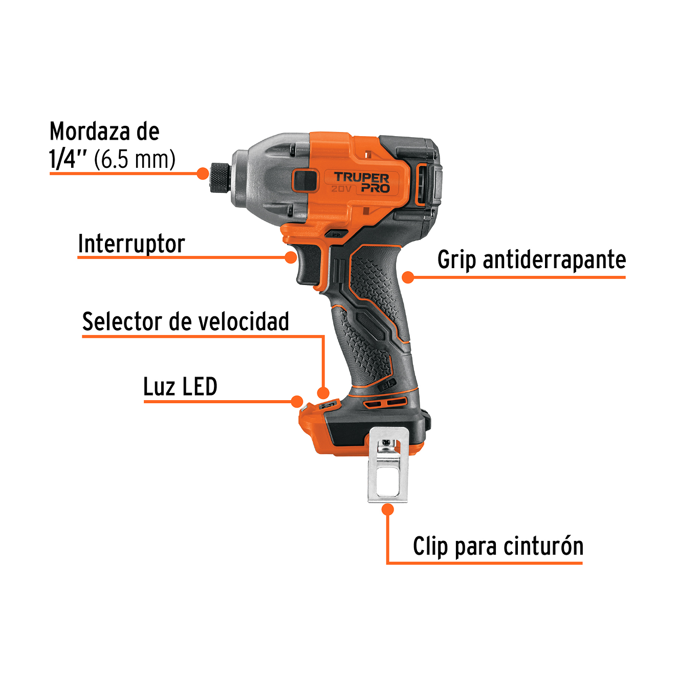 Destornillador de impacto Truper 103254, 1/4