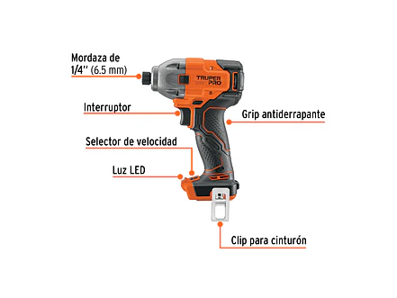 Destornillador de impacto Truper 103254, 1/4