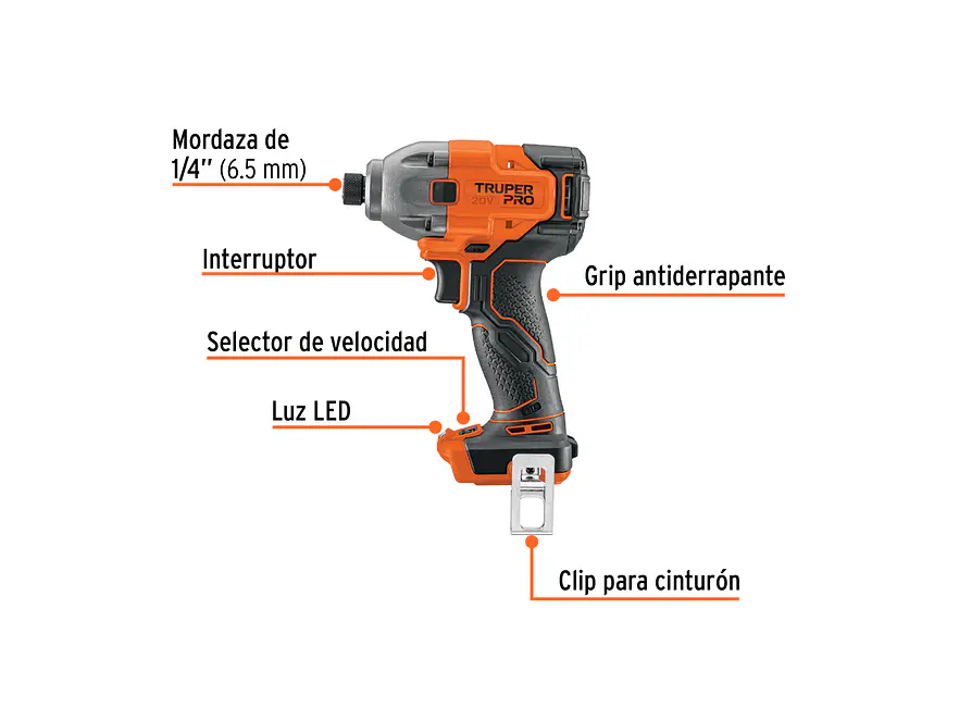 Destornillador de impacto Truper 103254, 1/4