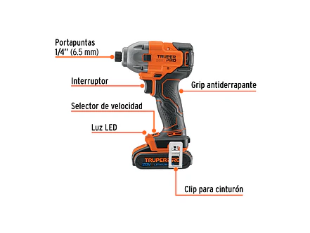 Combo rotomartillo destornillador impacto Truper 103392, 20V,  - Foto 2 | aztools.co