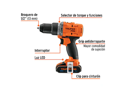 Combo rotomartillo destornillador impacto Truper 103392, 20V,  - Foto 3 | aztools.co