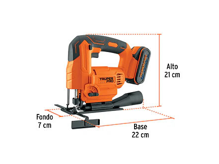 Sierra caladora inalambrica Truper 102859, 20V, 1 batería 2Ah, profesional - Foto 3 | aztools.co