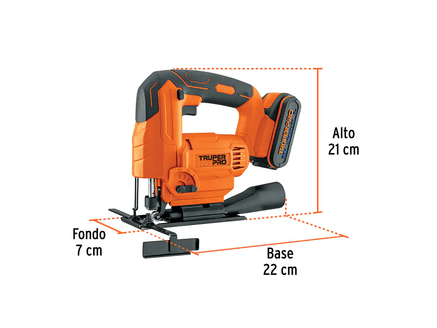 Sierra caladora inalambrica Truper 102859, 20V, 1 batería 2Ah, profesional - Foto 3 | aztools.co