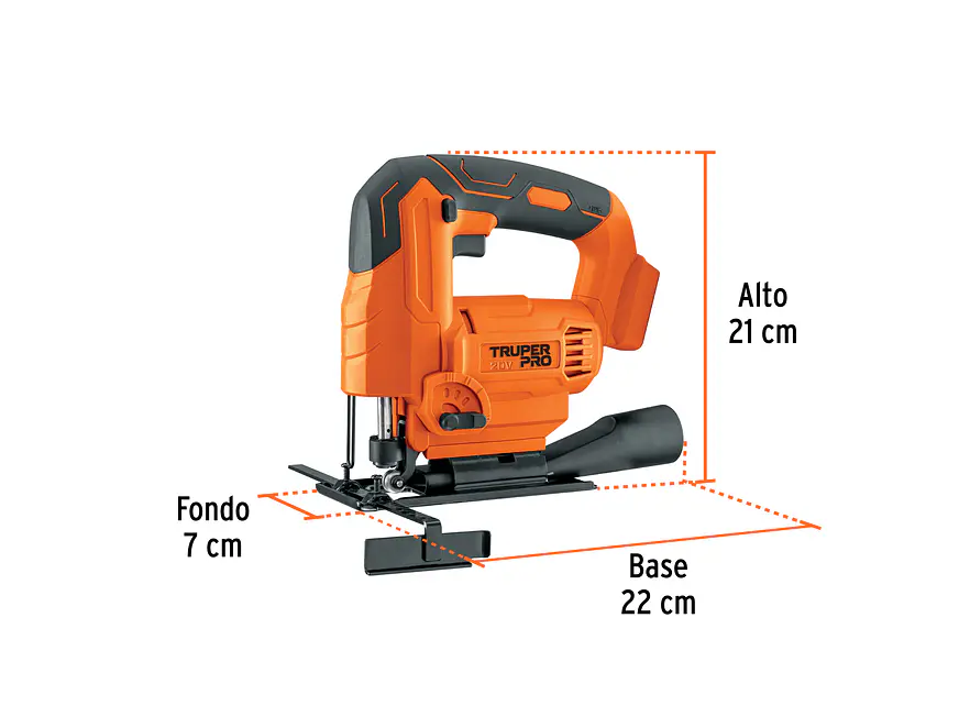 Sierra caladora inalambrica Truper 103260, 20V, sin accesorios, TRUPER PRO - Foto 3 | aztools.co