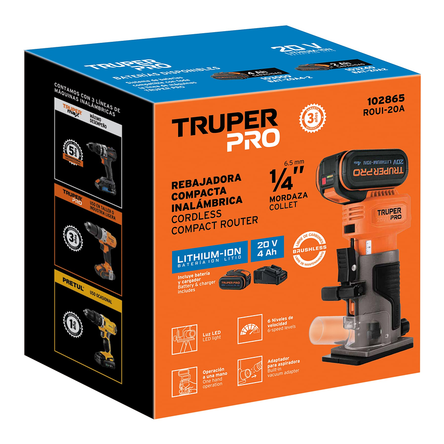 Ruteadora Truper 102865, 1/4