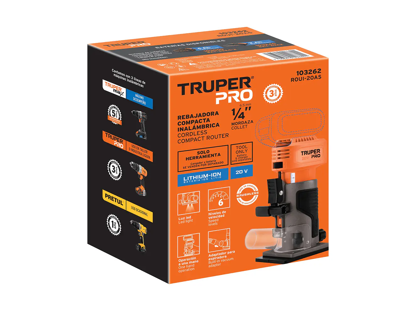 Ruteadora Truper 103262, 1/4