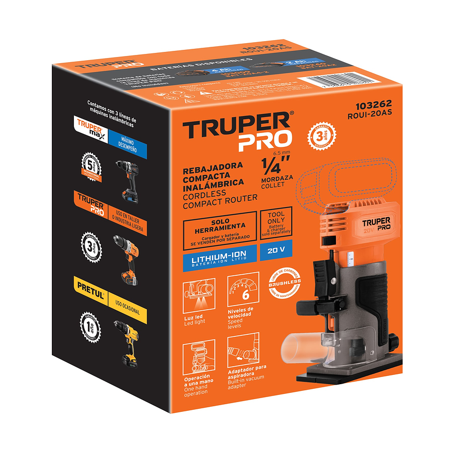 Ruteadora Truper 103262, 1/4