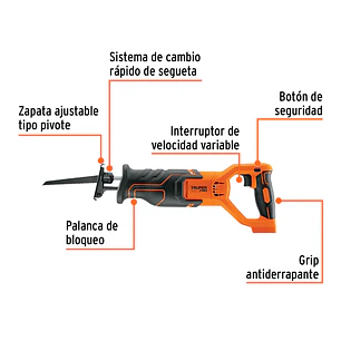Sierra ReciTrupercante Truper 103259, 20V, Sin Accesorios