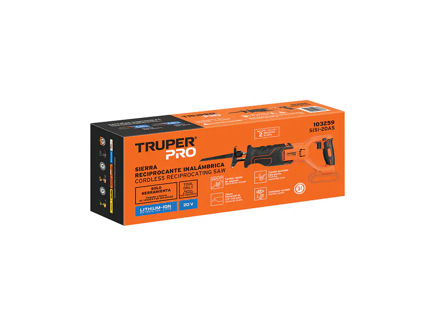 Sierra ReciTrupercante Truper 103259, 20V, Sin Accesorios - Foto 3 | aztools.co