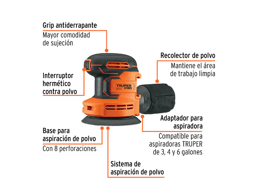 Lijadora Roto-Orbital Truper 103261, 5
