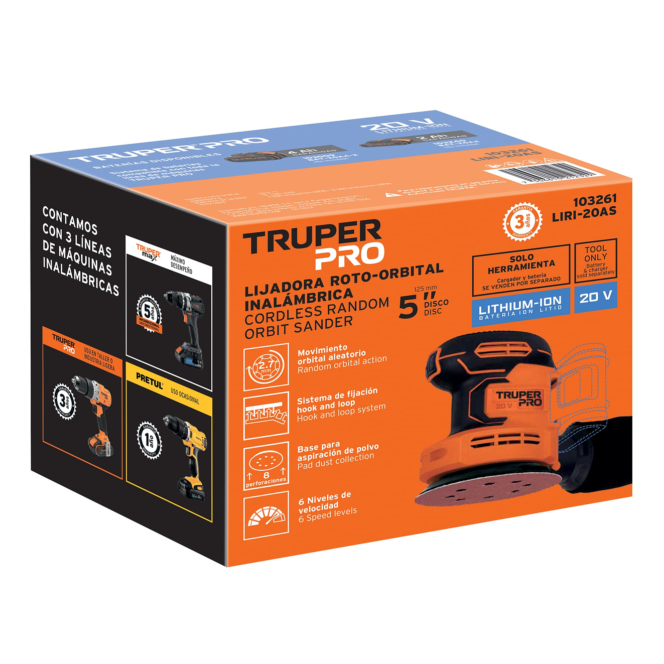 Lijadora Roto-Orbital Truper 103261, 5