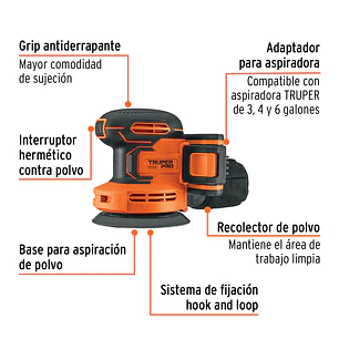 Lijadora roto-orbital Truper 102863, 5