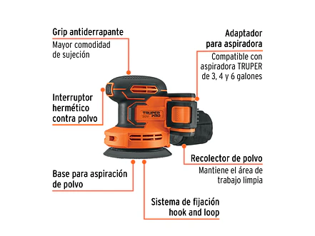Lijadora roto-orbital Truper 102863, 5