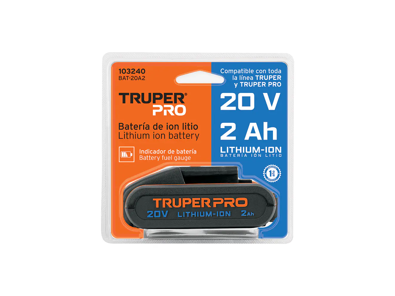 Batería de Ion Litio Truper 103240, 20 V, 2 Ah - Foto 3 | aztools.co