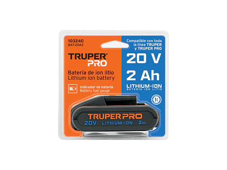 Batería de Ion Litio Truper 103240, 20 V, 2 Ah - Foto 3 | aztools.co