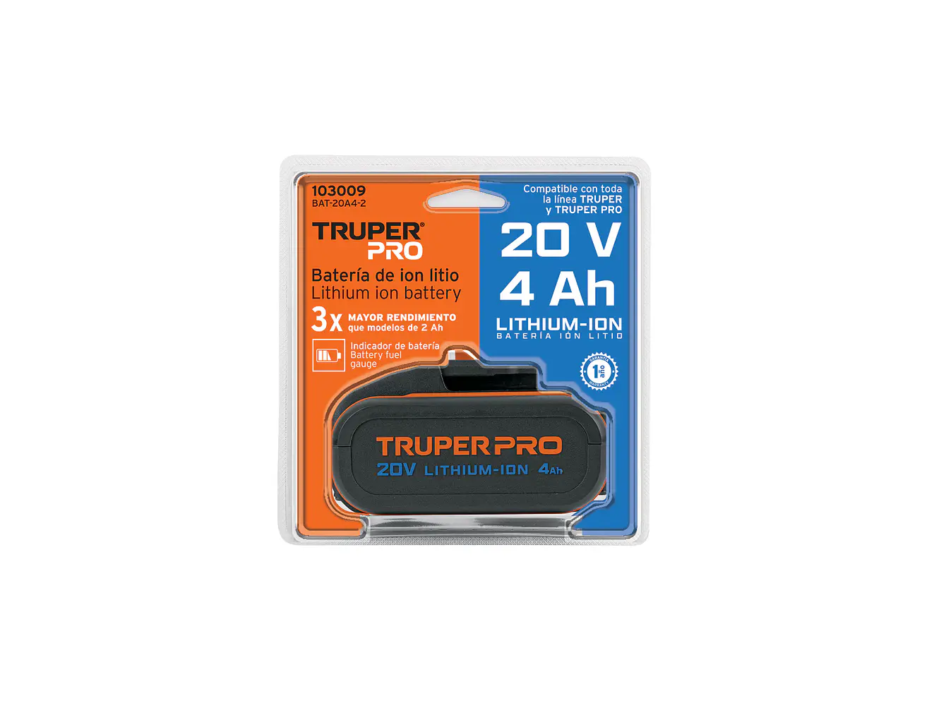 Batería ion litio Truper 103009, 20V, 4 Ah - Foto 3 | aztools.co
