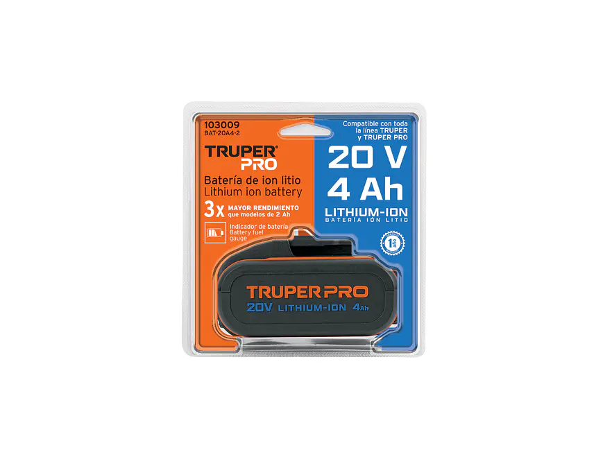 Batería ion litio Truper 103009, 20V, 4 Ah - Foto 3 | aztools.co