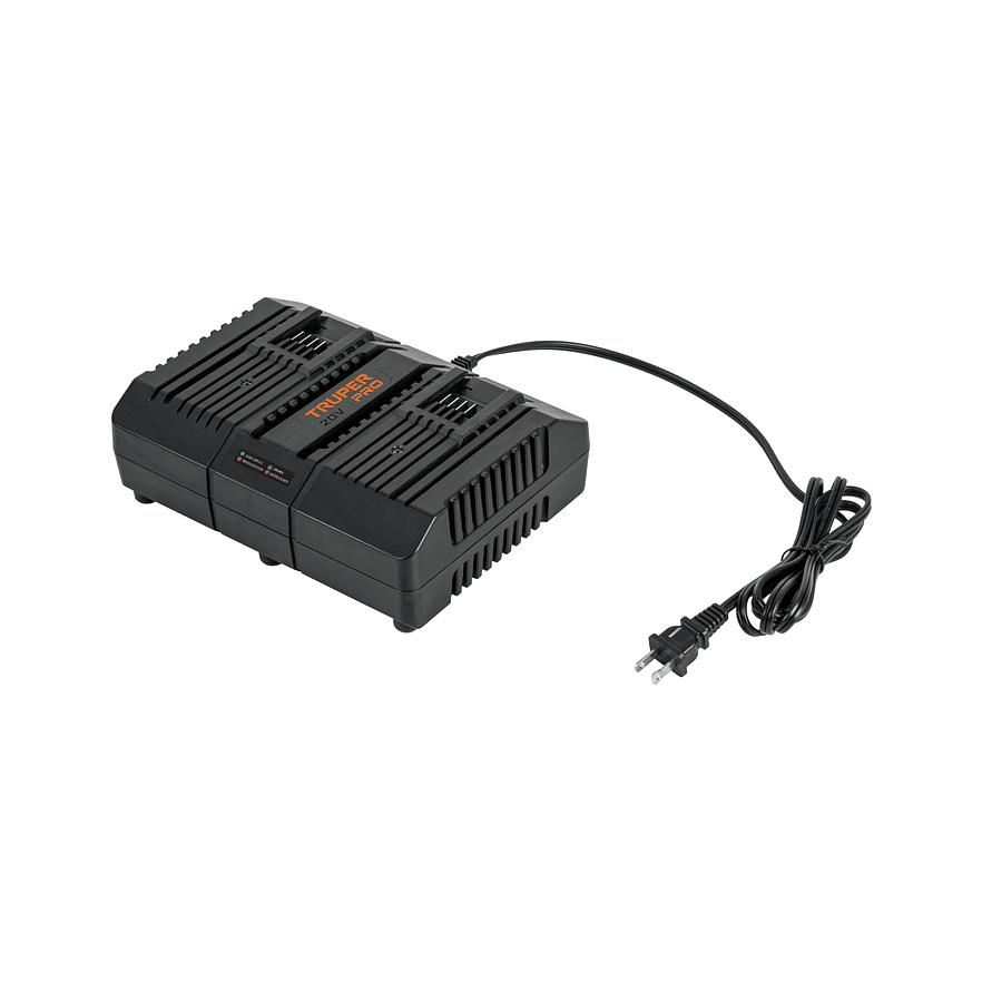 Cargador dual de baterías de ion litio Truper 103241, 20V,  1