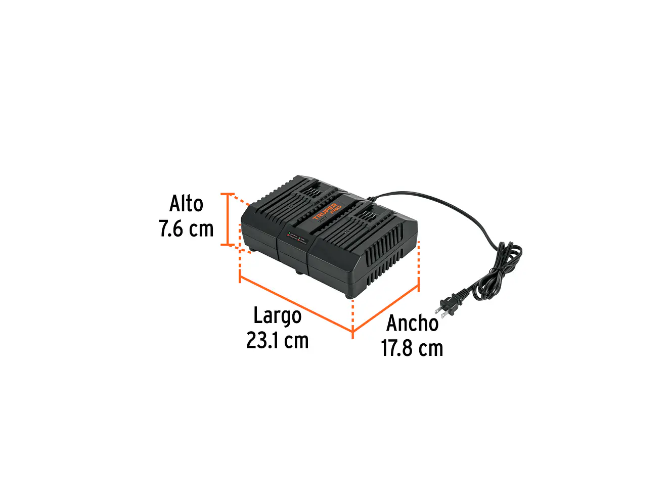 Cargador dual de baterías de ion litio Truper 103241, 20V,  - Foto 3 | aztools.co