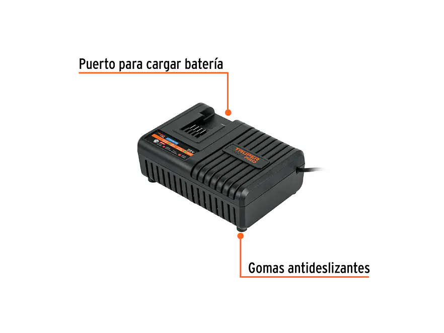 Cargador rápido de baterías de ion litio Truper 103242, 20V - Foto 2 | aztools.co