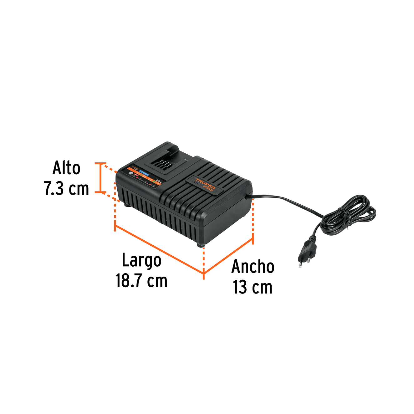 Cargador rápido de baterías de ion litio Truper 103242, 20V 3