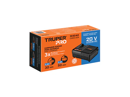 Cargador rápido de baterías de ion litio Truper 103242, 20V - Foto 5 | aztools.co
