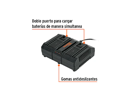 Combo Cargador Dual Truper 103377, 20 V, con 2 Baterías de 2 Ah - Foto 2 | aztools.co