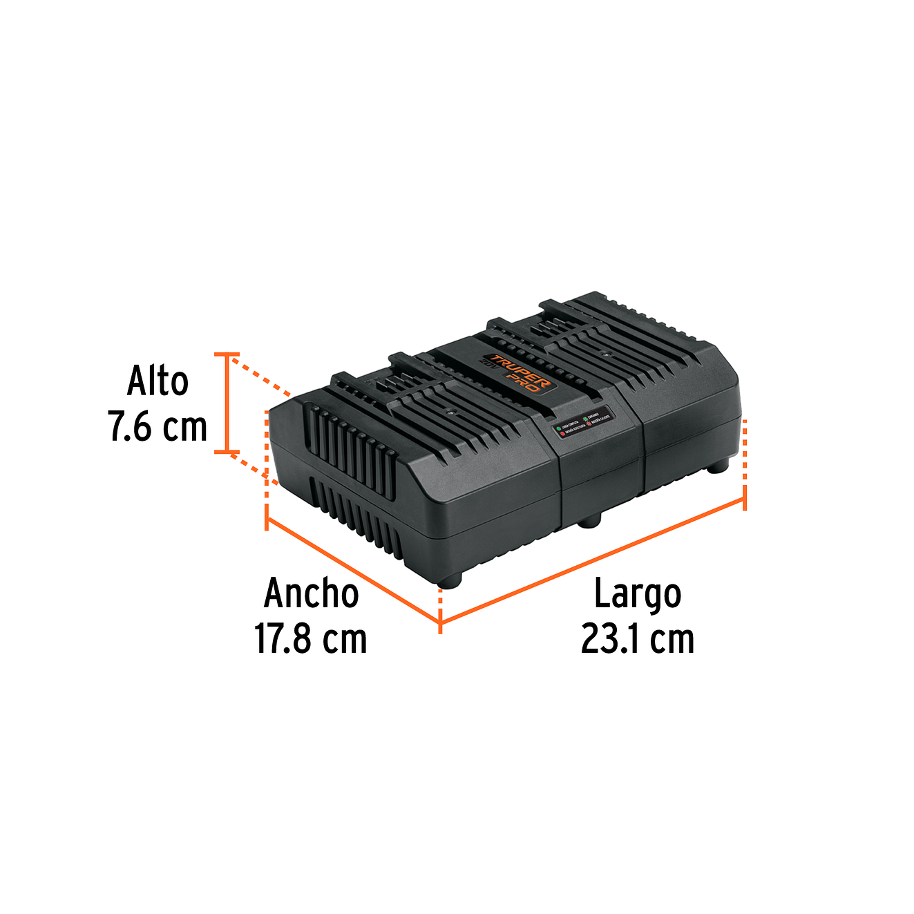 Combo Cargador Dual Truper 103377, 20 V, con 2 Baterías de 2 Ah 3