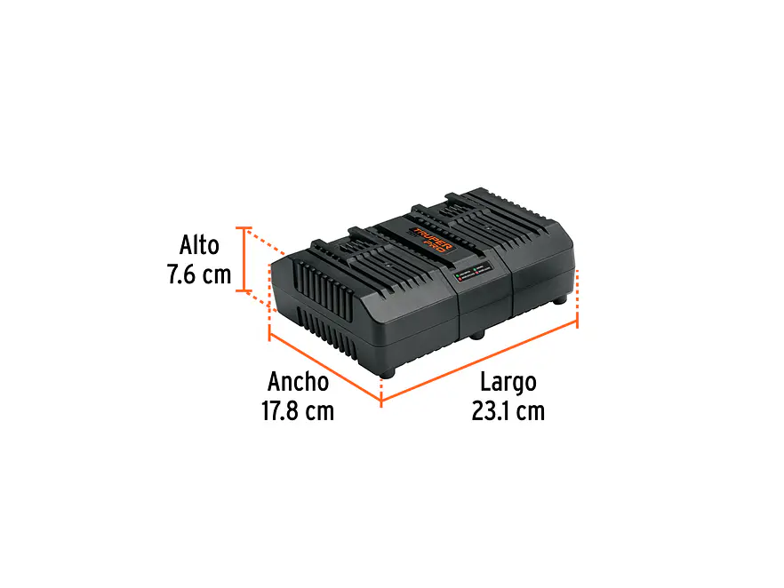 Combo Cargador Dual Truper 103377, 20 V, con 2 Baterías de 2 Ah - Foto 3 | aztools.co
