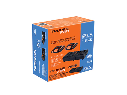 Combo Cargador Dual Truper 103377, 20 V, con 2 Baterías de 2 Ah - Foto 5 | aztools.co