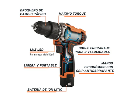 Taladro Percutor Compacto Truper 12793, 3/8