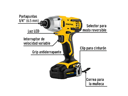 Destornillador de impacto Pretul 28269, 1/4