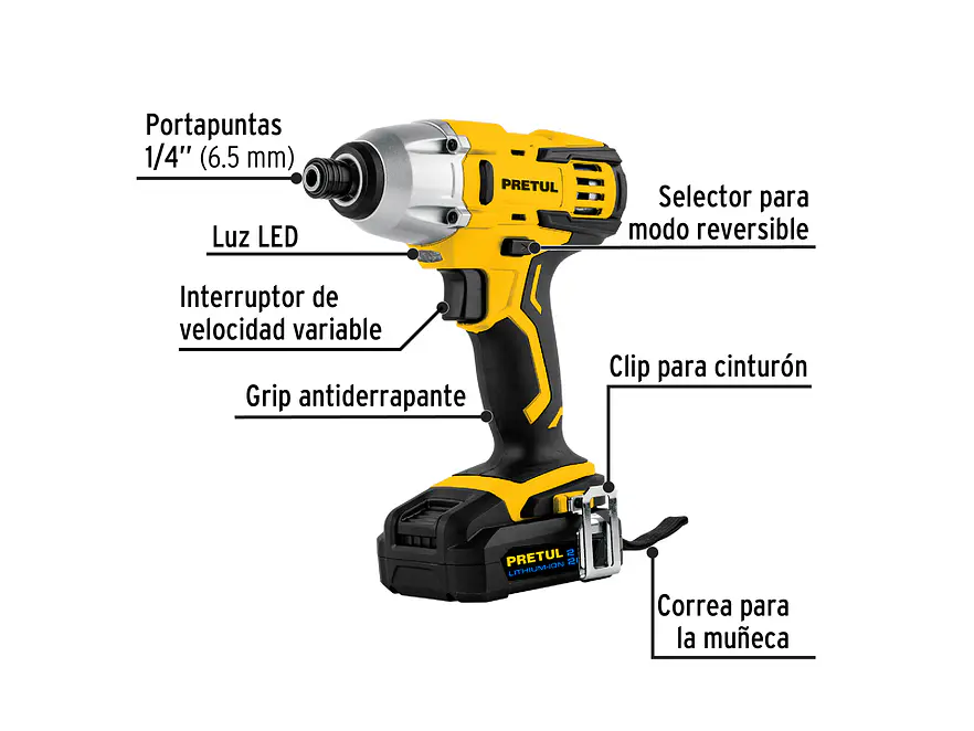 Destornillador de impacto Pretul 28269, 1/4