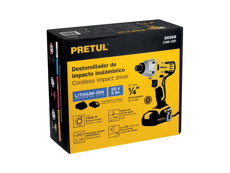 Destornillador de impacto Pretul 28269, 1/4