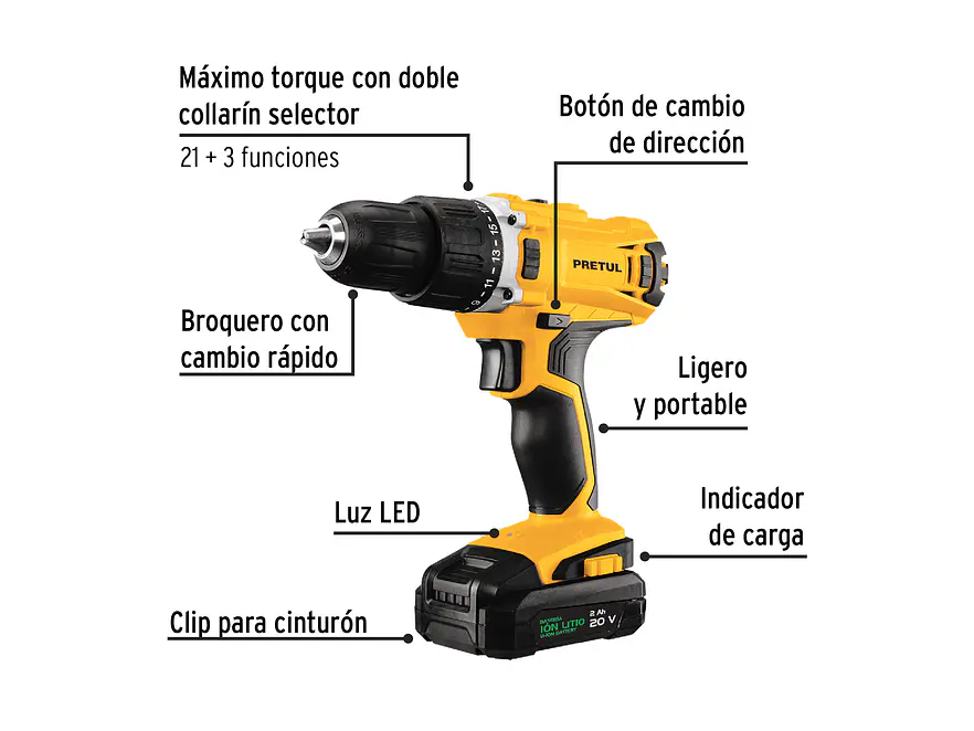 Kit Taladro Pretul 29001, 1/2