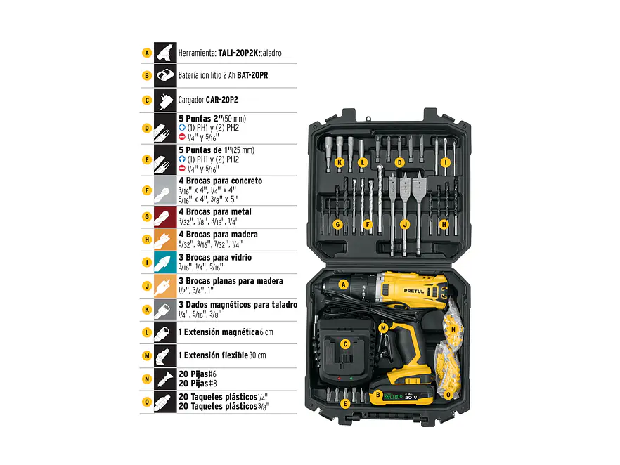 Kit Taladro Pretul 29001, 1/2