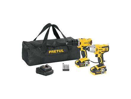 Kit rotomartillo destornillador impacto Pretul 29020, 20V - Foto 1 | aztools.co
