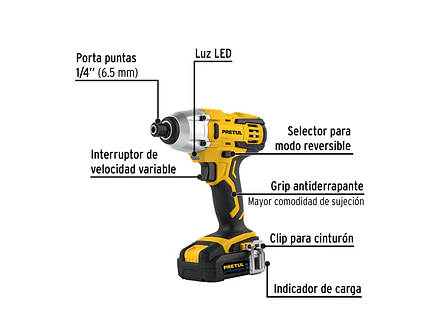 Kit rotomartillo destornillador impacto Pretul 29020, 20V - Foto 3 | aztools.co