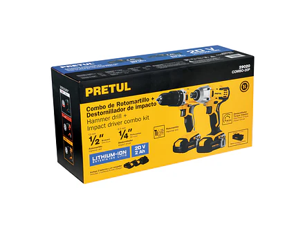 Kit rotomartillo destornillador impacto Pretul 29020, 20V - Foto 6 | aztools.co