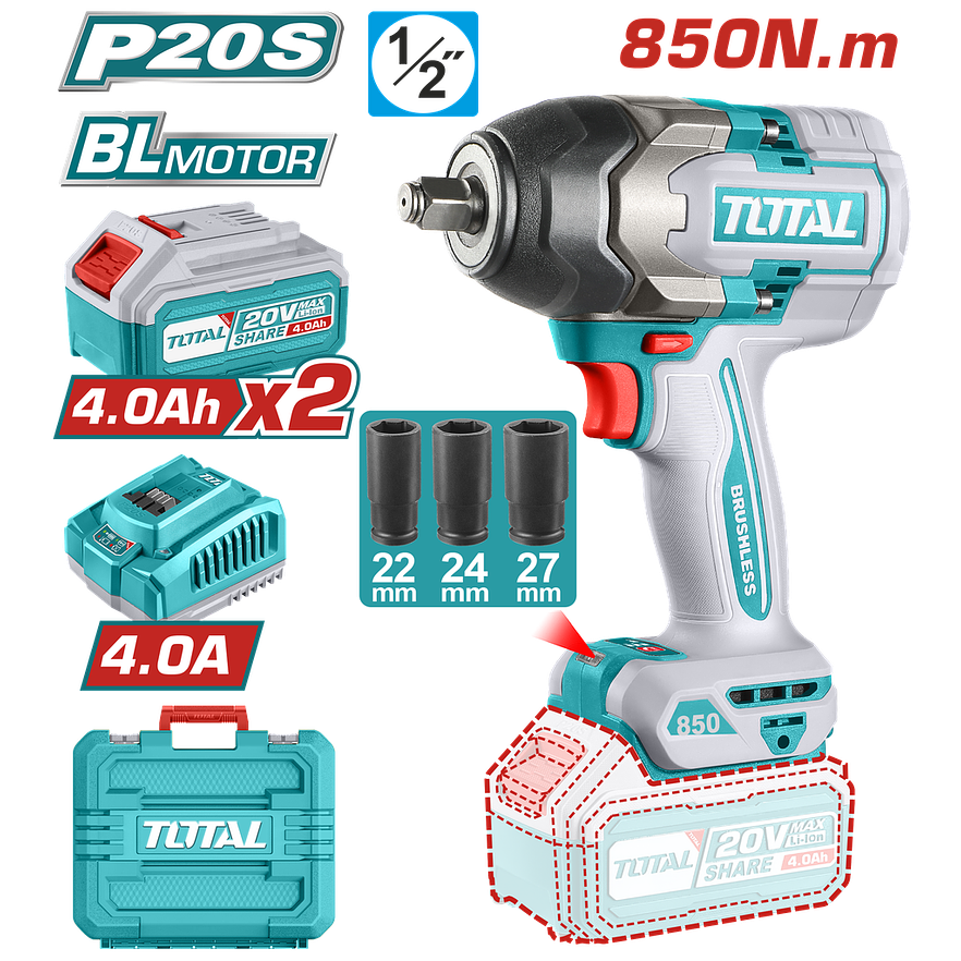 Llave de Impacto Inalámbrica 1/2
