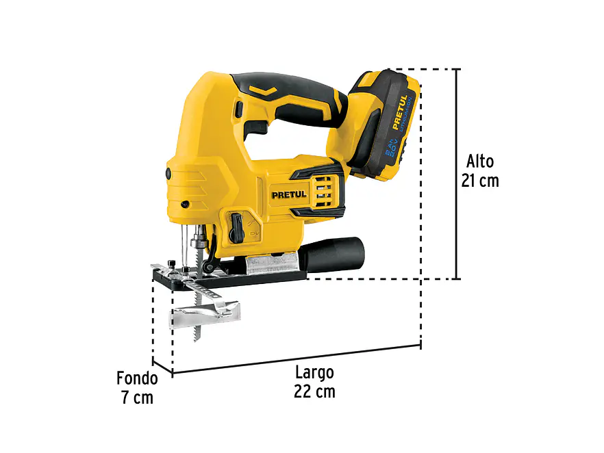 Sierra caladora Pretul 28270, 20V, 1 batería 2Ah - Foto 3 | aztools.co